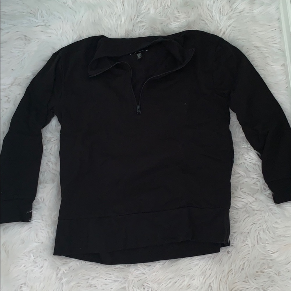 Black Quarter-Zip Sweatshirt